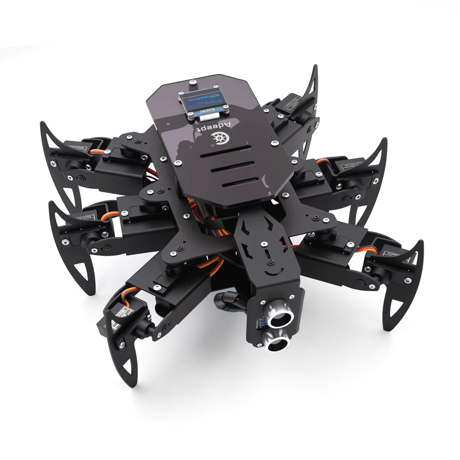 Adeept Hexapod Spider Robot Kit Compatible with Arduino, Spider Walking Crawling Robot, Programming Project STEAM Robotics Kit with OLED Display and Metal Body, PDF Manual