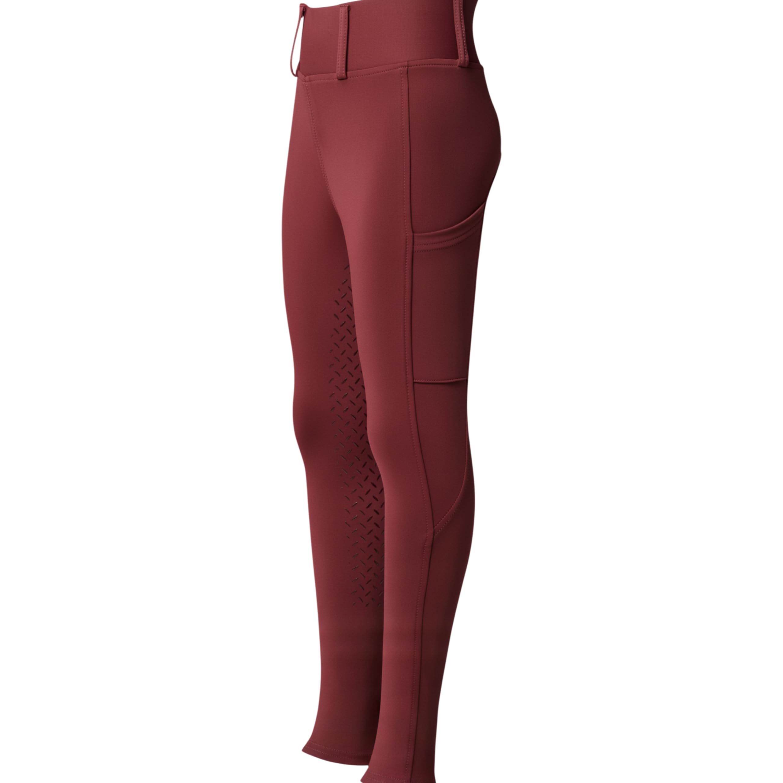 PFIFF 103100 Reitleggings Selina Kinder, mit Handytasche, Bordeaux 110/116