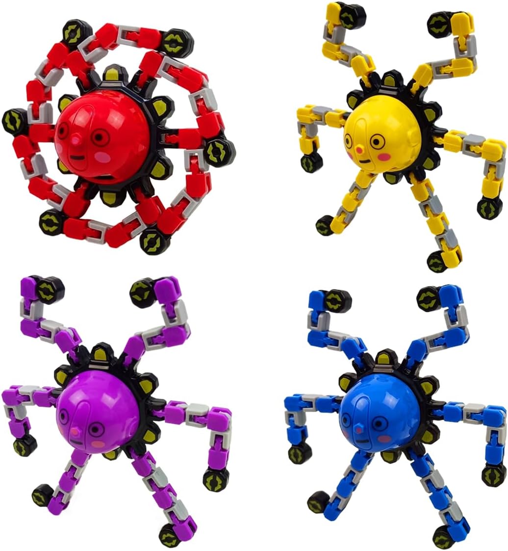 4 Pack Transformable Fidget Toys with Strange Face Mechanical Toys for Kids Boys Girls Teens Christmas Stocking Stuffers Gifts