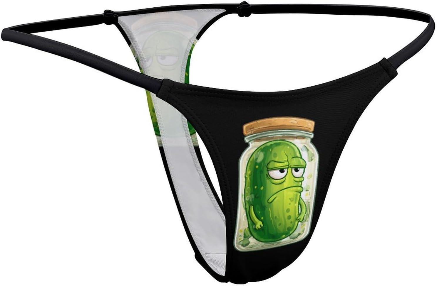 Cucumber Pickle in Jar Thongs for Women Underwear G-String Panties | Breathable,Low Rise Panties,T-back,Sexy,Briefs,No Show Thongs