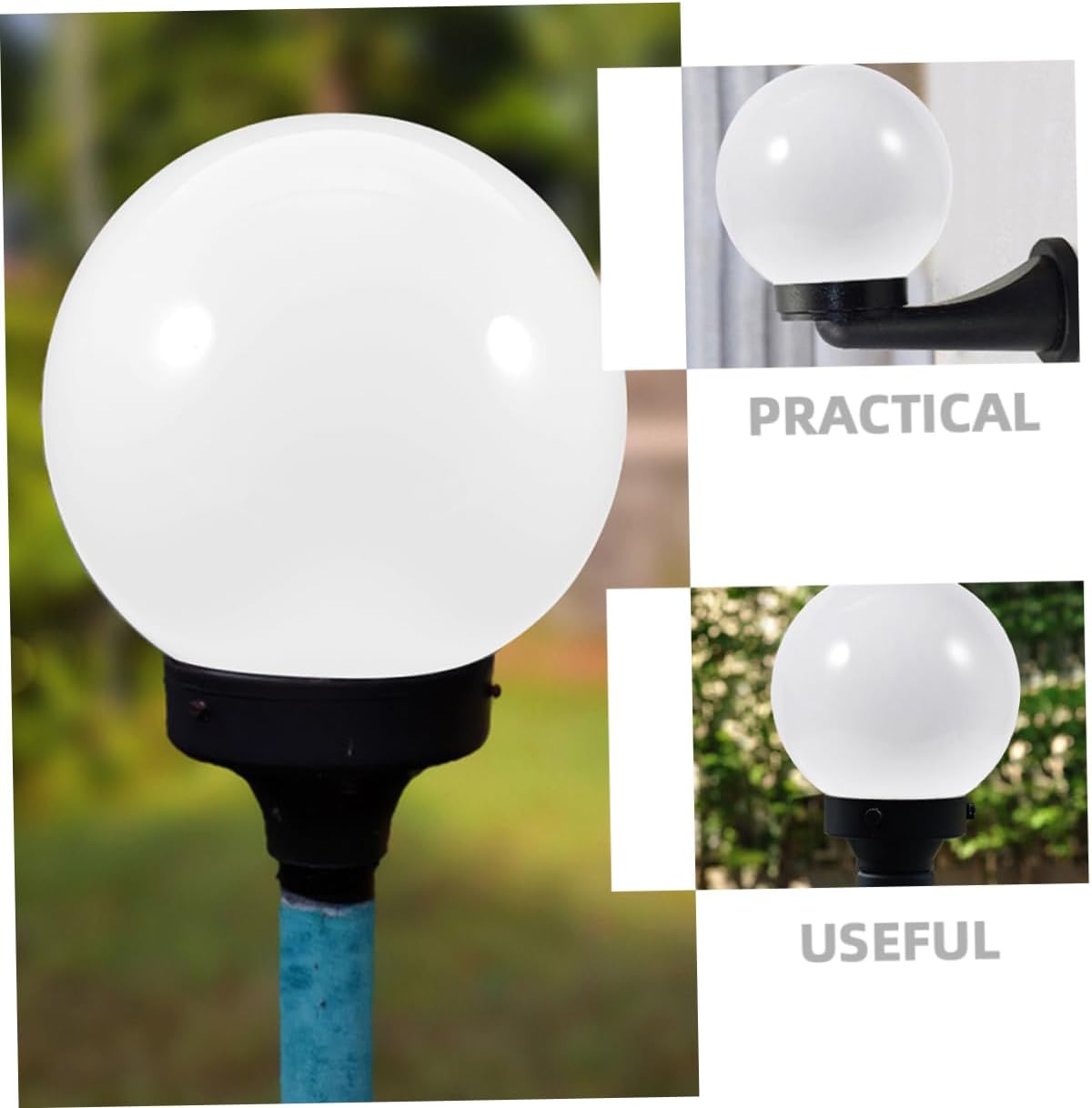 PRETYZOOM 2pcs Acrylic Round Lampshades for Globe Lights Replacement Modern Outdoor Street Lamp Covers