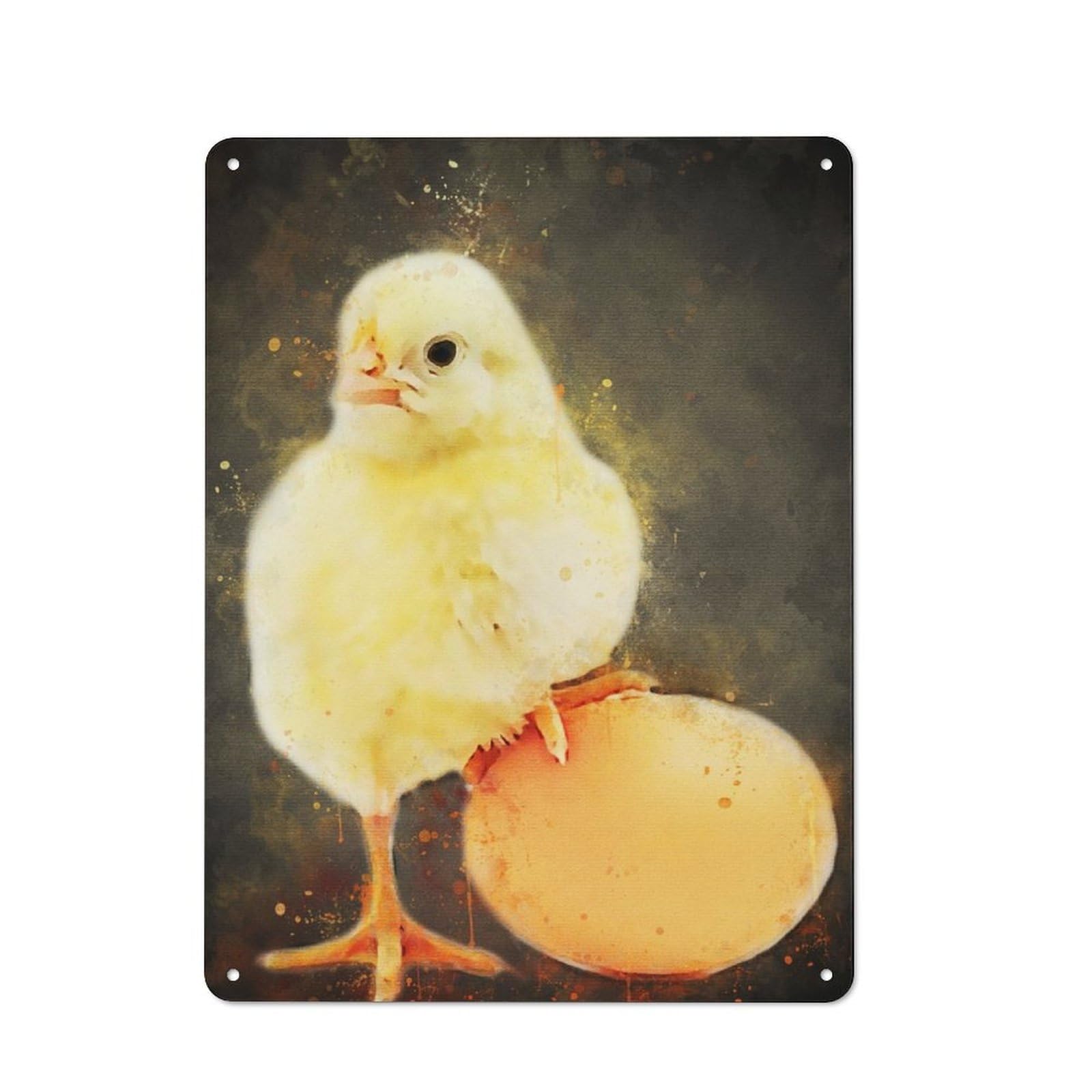 Country Cute Child Chicken Farmhouse Metal Sign 40x30cm, Farmhouse Wall Decor for Dining Room, Cafe, Entryway Or Family Room