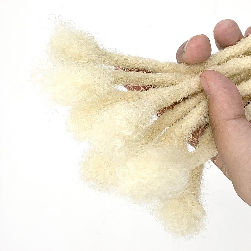 613 Loc Extension Human Hair 0.6cm Width 6 Inch 30 Strands Full Handmade Permanent Locs Can Be Dyed and Bleached for Women Men Kids Dreadlock Extensions Real Human Hair (613#, 6 Inch)