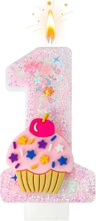 Birthday Candles - Ice Cream Number Candles，Number Candles for Girls' Party, Pink Cake Decoration for Birthdays & Anniversaries (Pink Ice Cream, 1)