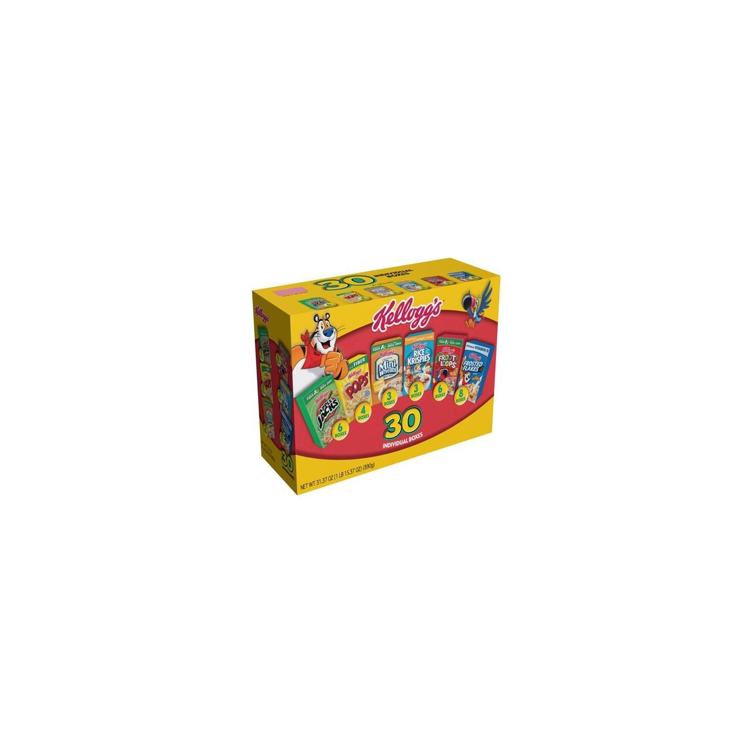 Kellogg's Cereal Jumbo Variety Pack 31.37 oz. 30 ct.