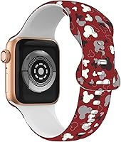 Vista 3 de Correa de silicona de dibujos animados compatible con Apple Watch de 1.496/1.575/1.614/1.654/1.732 pulgadas, bonitas correas de repuesto para Apple