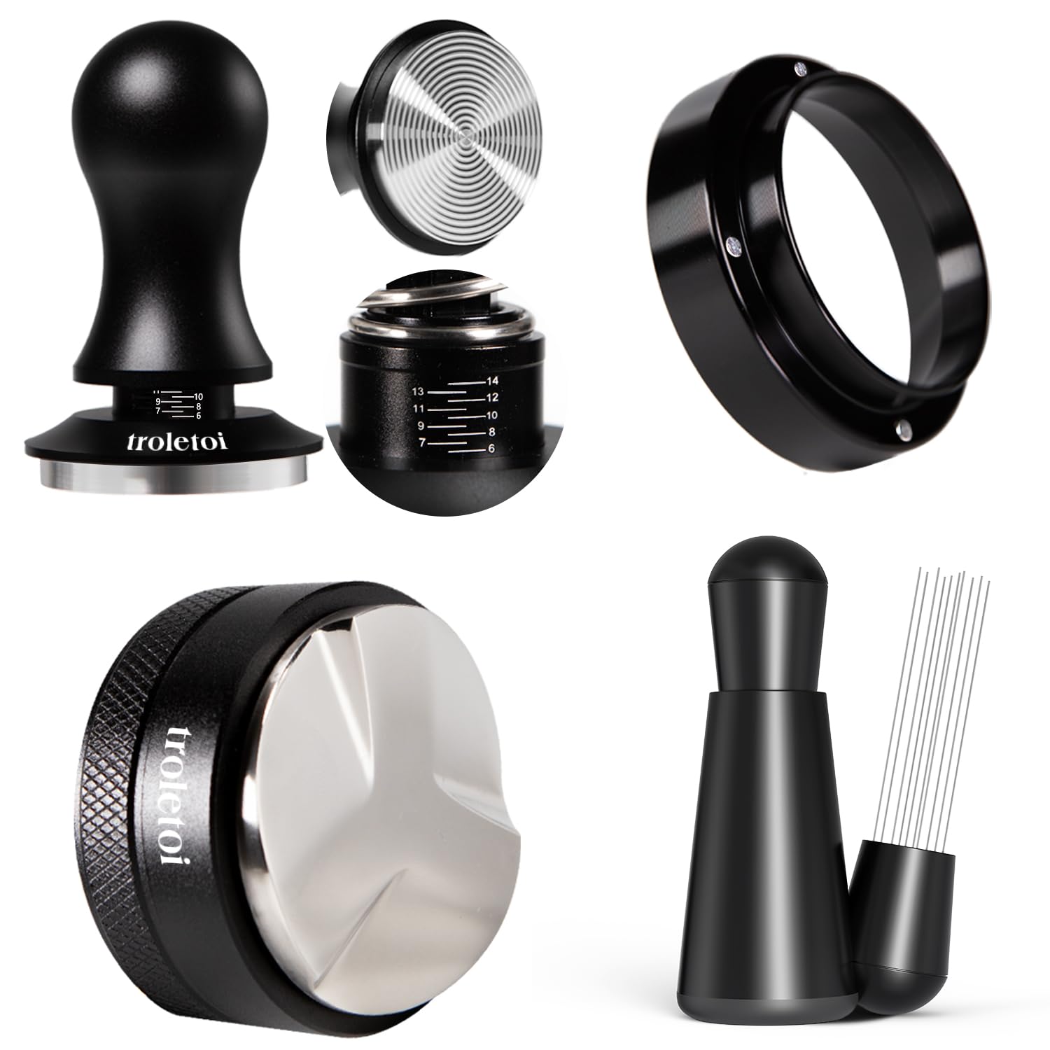Zestaw akcesoriów Espresso 51 mm, Tamper, Dystrybutor Kawy, WDT Tool
