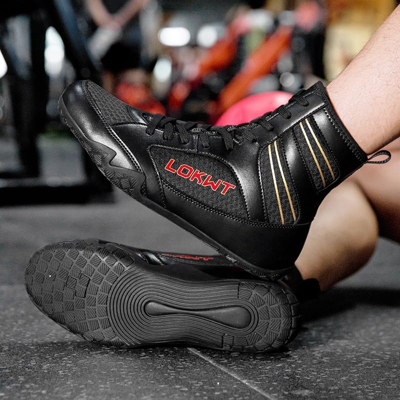 Professional Wrestling Shoes for Men - Boxing & Weight Lifting Shoes for Cross Training, Powerlifting for Men, Women, Youth Breathable Lightweight