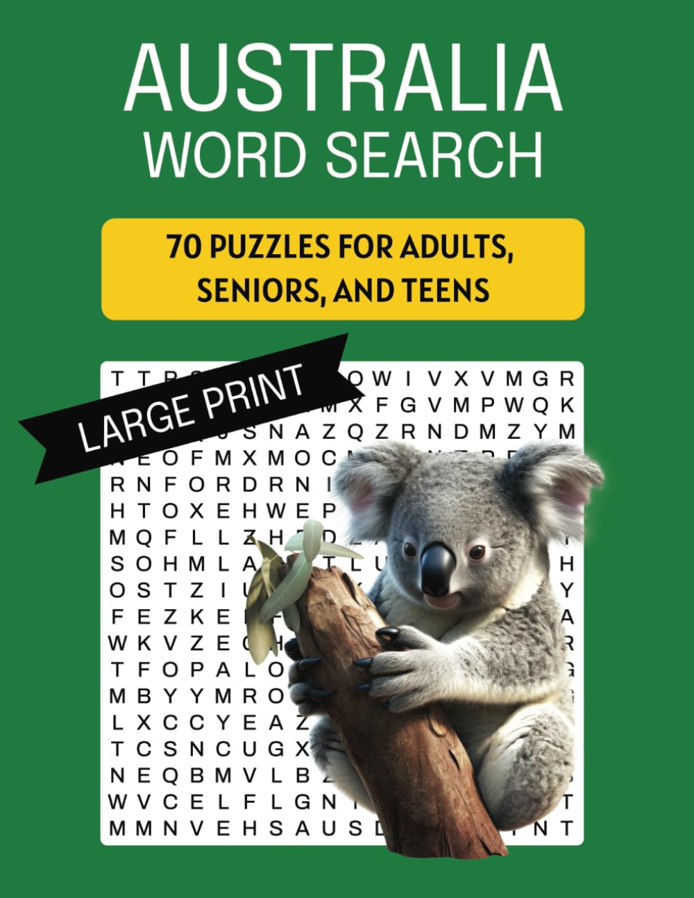 Australia Word Search: Large Print Aussie Themed Puzzles for Adults, Seniors, and Teens