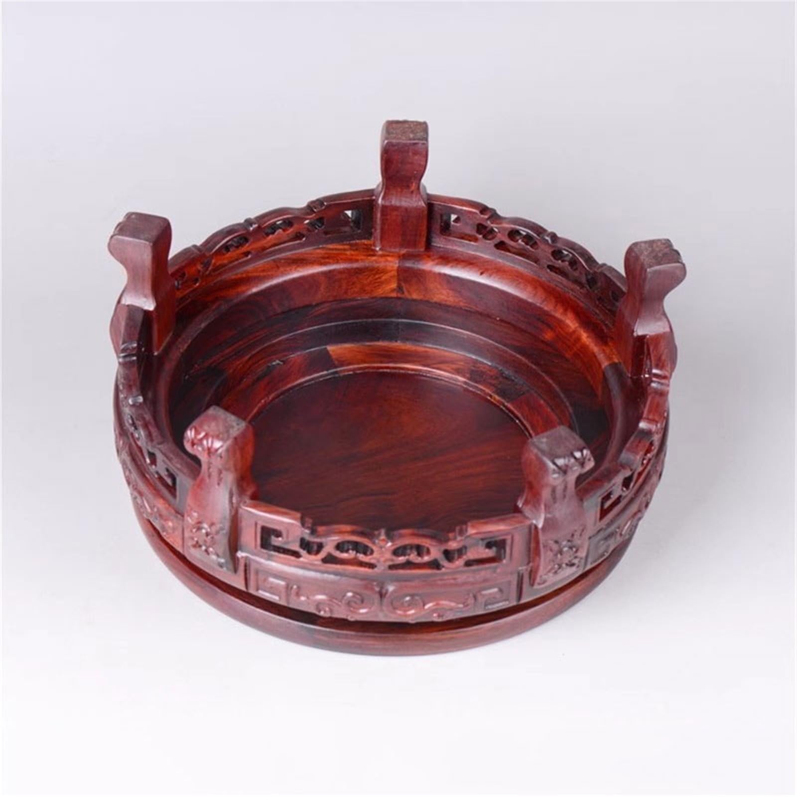 Vase Podest Stand Sockel im chinesischen Stil mit Fuß aus rotem Rosenholz, for Vase, Teekanne, Topf, Präsentationssockel Bonsai Ständer