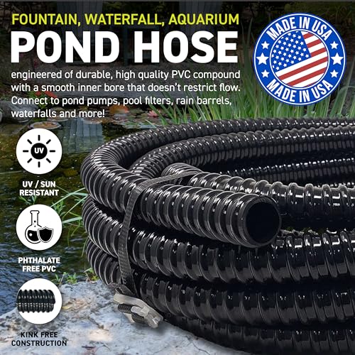 Sealproof Kinkproof 1-1/4 Dia Pond Tubing, Waterfall Pump & Aquarium Hose, 1-1/4-Inch ID, 20 FT, Black, Corrugated, Made in USA by Sealproof - Image 2