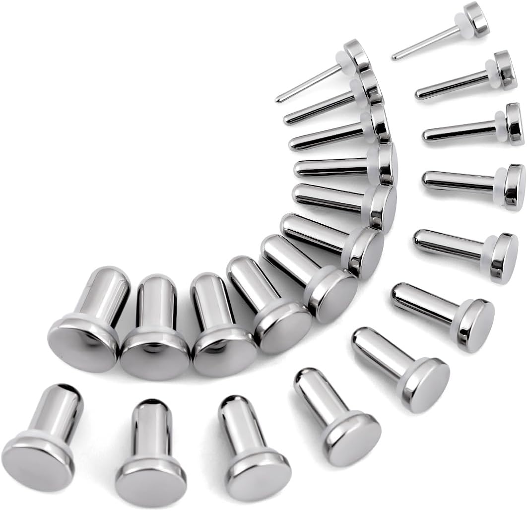 TBOSEN Precise Dimensions Set Stainless Steel O-Ring Ear Plugs Tunnels Gauges Stretcher Piercings Kit