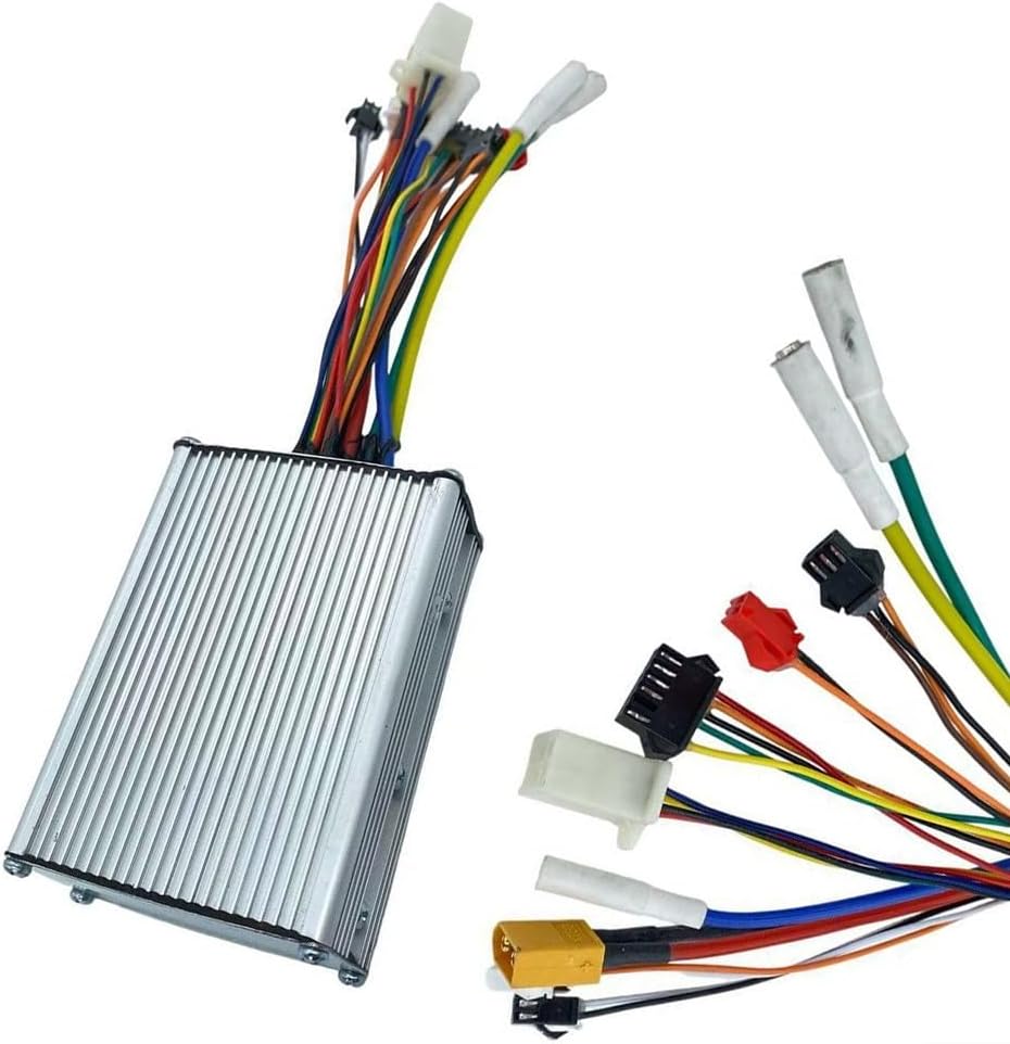 Electric Scooter Controller with all its wires fanned out, showing various connectors.