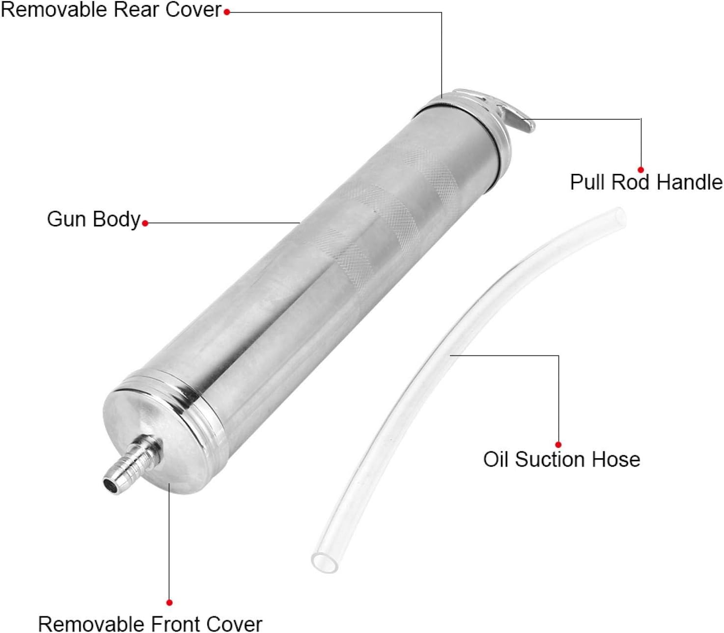Oil Extractor Pump, Vacuum Pump Oil, Oil Suction Pump Extractor, 500cc Aluminum Alloy Carbon Steel Oil Suction Vacuum Used for Mechanical Oil Filling of Automobiles Ships