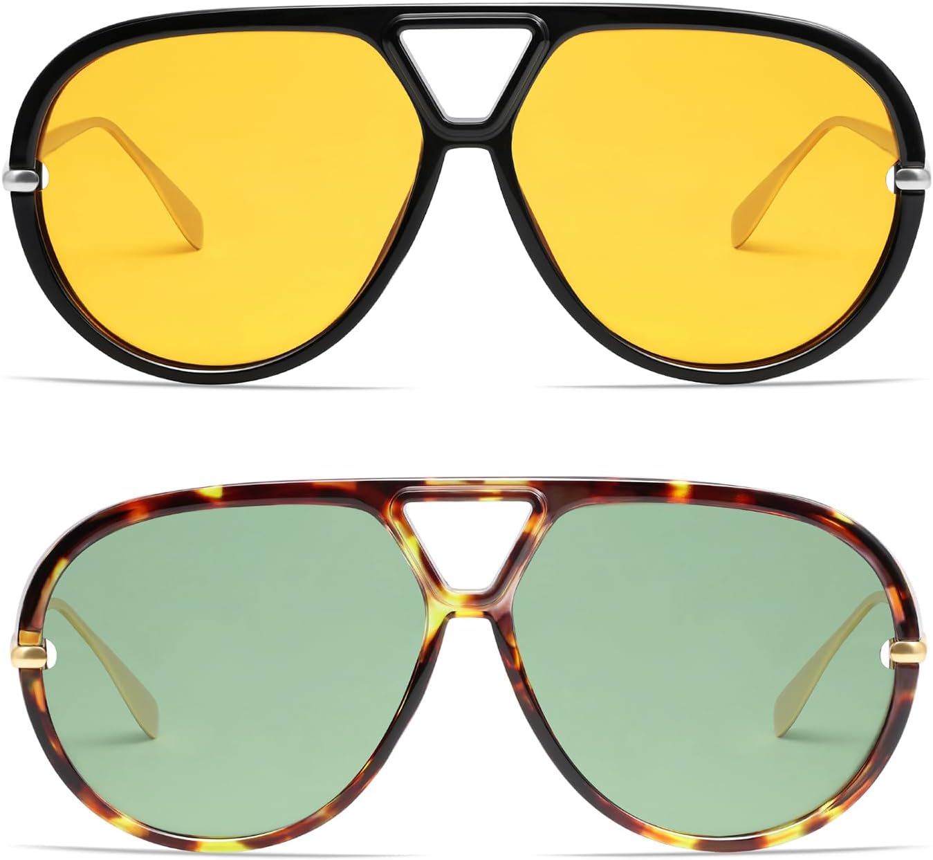 VANLINKER Oversized Trendy Polarized Aviator Sunglasses for Women Men Retro Round Sunglasses Vintage Shield Shades VL9798