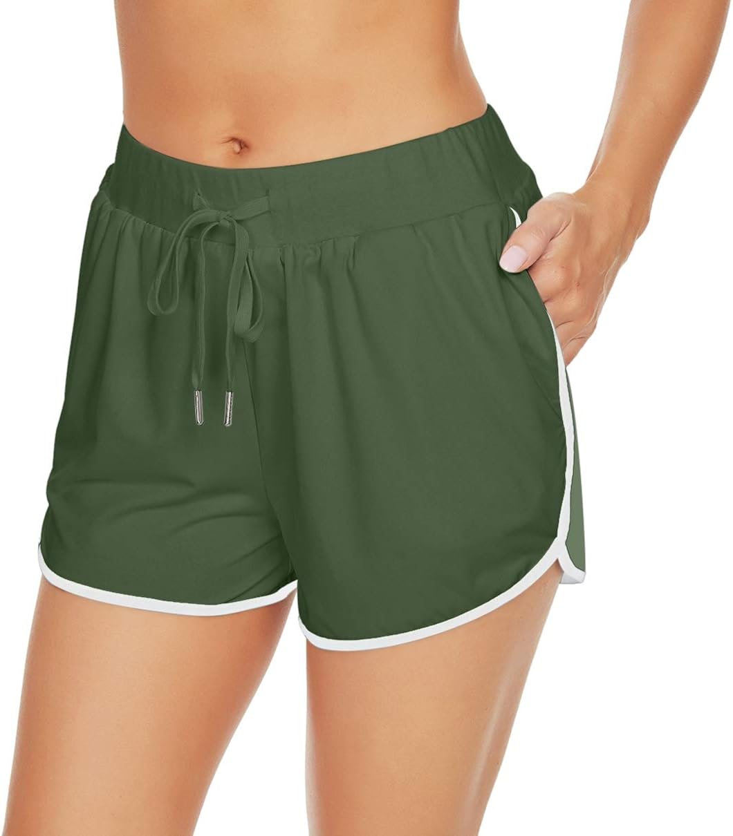 Custer's Night Active Shorts Summer Running Athletic Shorts Women Dance Gym Workout Elastic Waist Shorts with Pockets : Sports & Outdoors