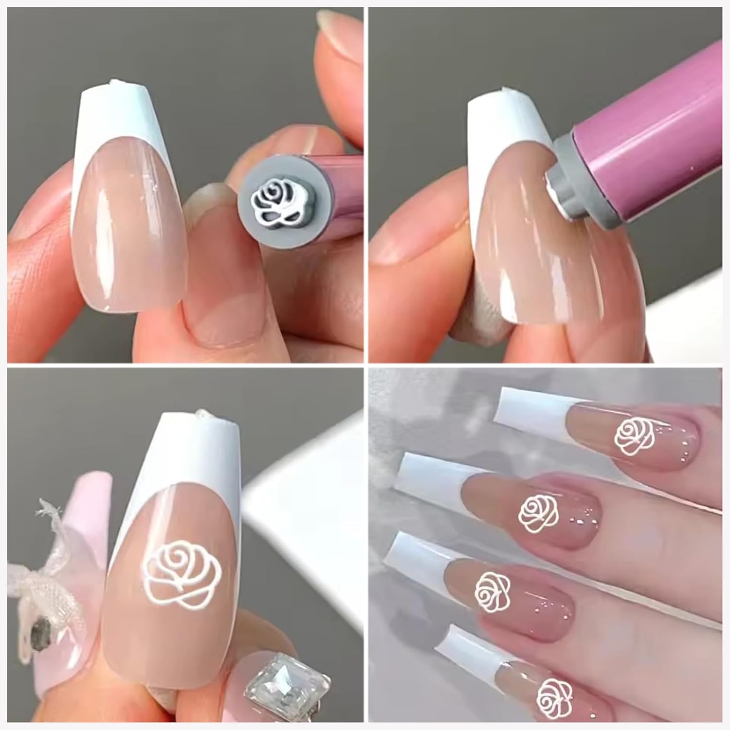 Nail Art Stamp Pen Set (15PCS), 3s Quick DIY Nail Design Tools with Unique Patterns - Easy to Use, Flower Nail Stamper Pen, Nail Art Pen for DIY Salon Nails Supplies