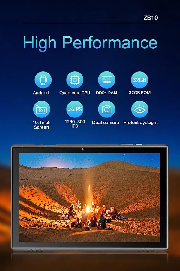 ZZB 10 inch Tablet Android 15 Tablet PC, 10.1" Android Tablets DDR4 8GB RAM 32GB ROM 2MP+8MP Dual Camera 5G WiFi-6 BT Support 1TB Expand 10 in IPS 6000mAh Battery Powerful Performance Tablets (Gray) by ZZB - Image 7