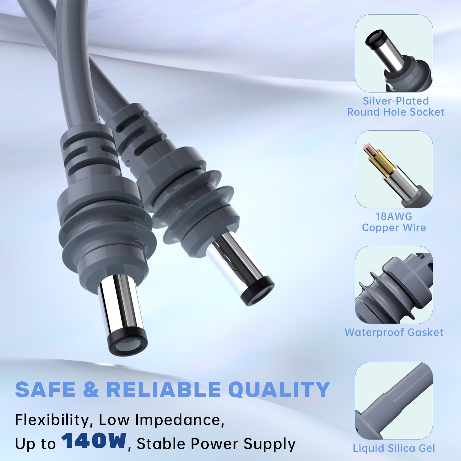 Power Cable for Starlink Mini, 10M/30FT Replacement DC to DC Power Cable for Star Link Mini Waterproof Grey - Image 2