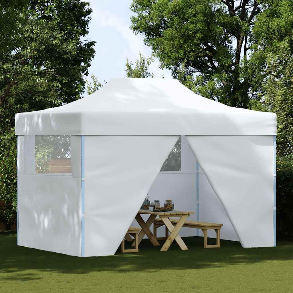 Składany Namiot Imprezowy 4 Ściany 280x410x315 cm Stal | Tkanina Oxford 600D, Powłoka PVC, Wodoodporny Dach, Przezroczyste Okna, Łatwy Montaż