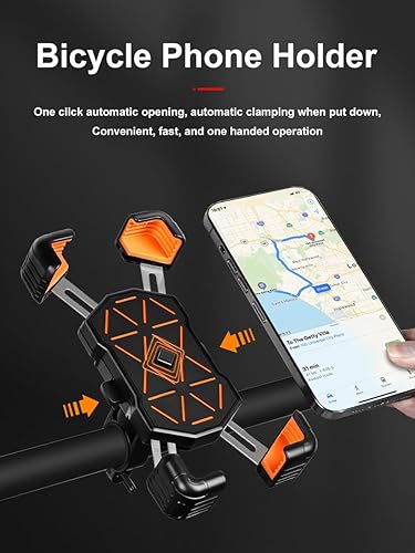 Miniatura 3 de Soporte de teléfono para motocicleta y bicicleta, agarre de cuatro garras con textura antideslizante, abrazadera de teléfono celular para bicicleta,