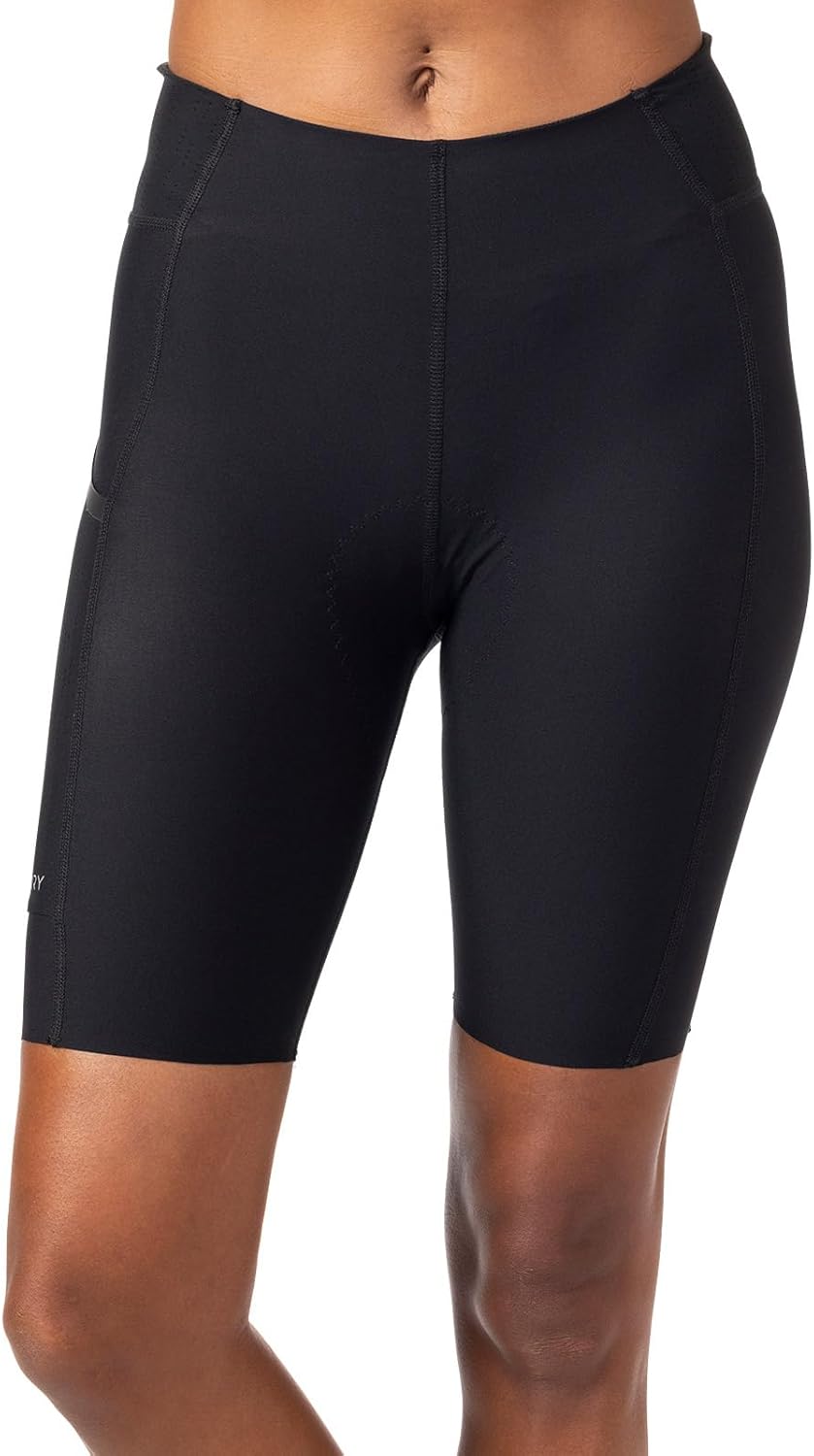 Terry Bike Shorts Women Padded, Long Haul Hi-Rise Cycling Shorts for Women High Waisted Compression Flex Air Max Chamois