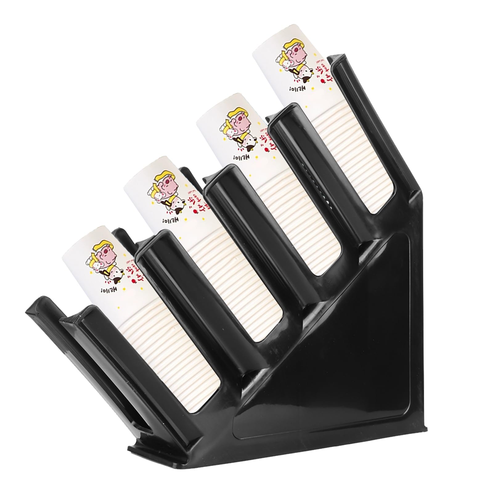Dispenser Bicchieri Di Carta, Distributore Di Bicchieri Di Carta Usa e Getta, Supporto per bicchieri di carta, Portabicchieri in Plastica Per Caffè, Tea Shop, Accessori Per Ristoranti(Inclinato)