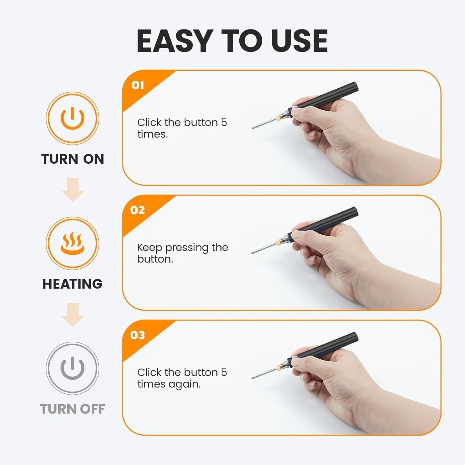 Soldering Pen Battery, 650mAh Soldering Iron Kit with LED Digital Display,USB Rechargeable Adjustable Temperature for Home&Electronics Appliance Repair