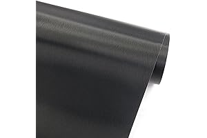 GLOW4U Self Adhesive Vinyl Film Wrap for Appliances, Black Brushed Metal Texture,...