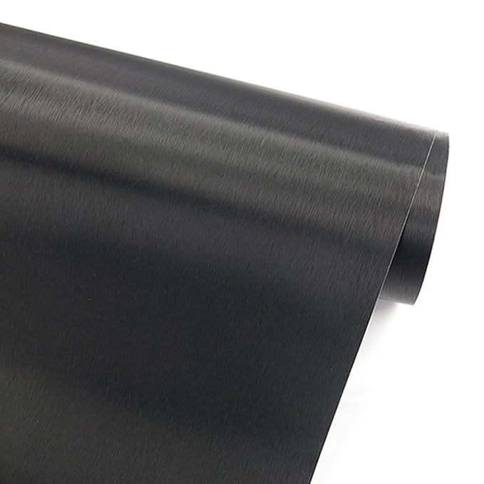 Faux Black Brushed Metal Stainless Steel Contact Paper Self Adhesive