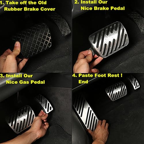 Miniatura 4 de Juego de cubierta de pedal de freno de gas de aleación de aluminio para Audi Sline A4 A5 A6 A7 A8 Q5 Q7 Q8