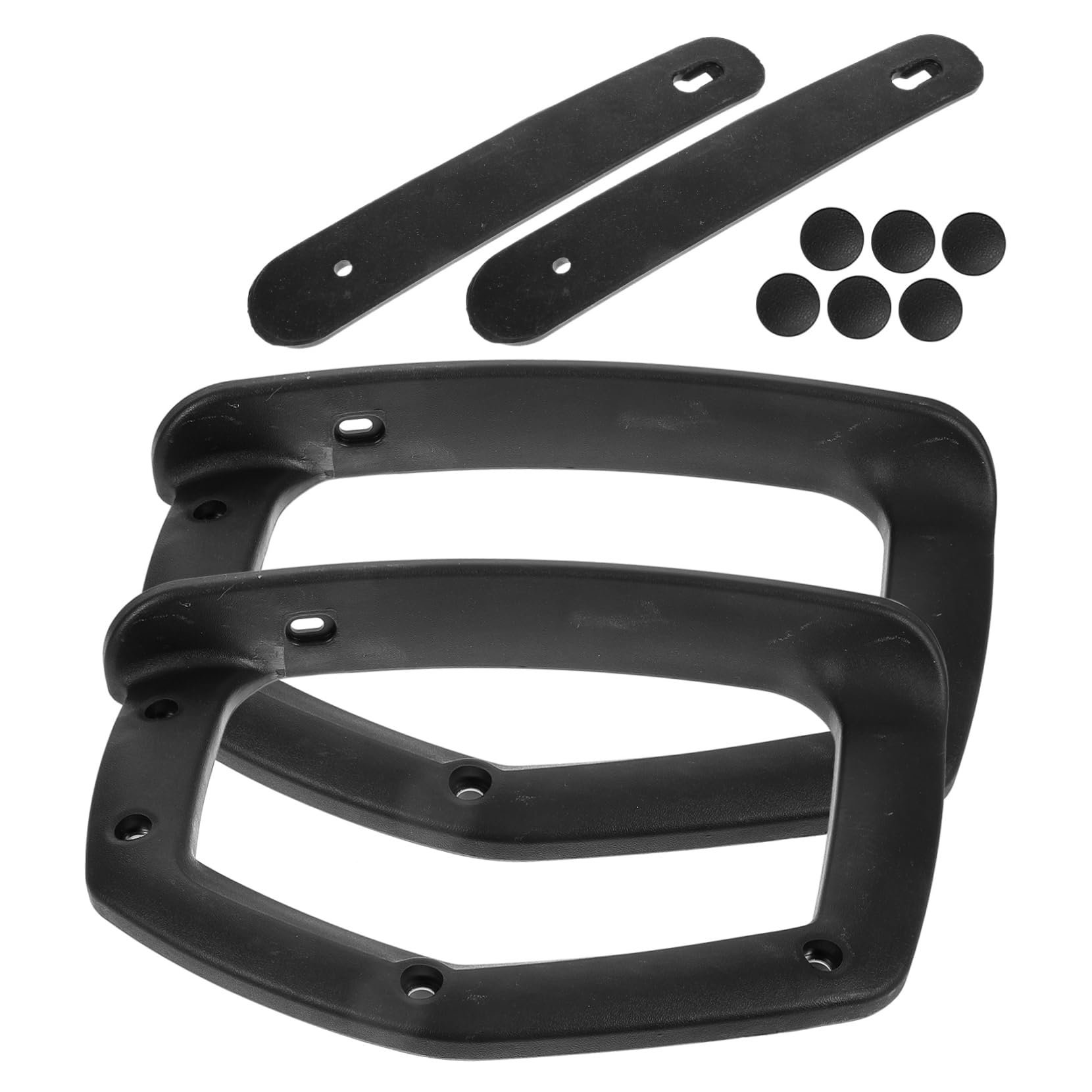SHINEOFI Braccioli in Plastica Nera per Sedia Ufficio Gaming 2 Pezzi | Pp, Fissaggio, Presa Confortevole, Accessori di Ricambio per Lavoro e Postura