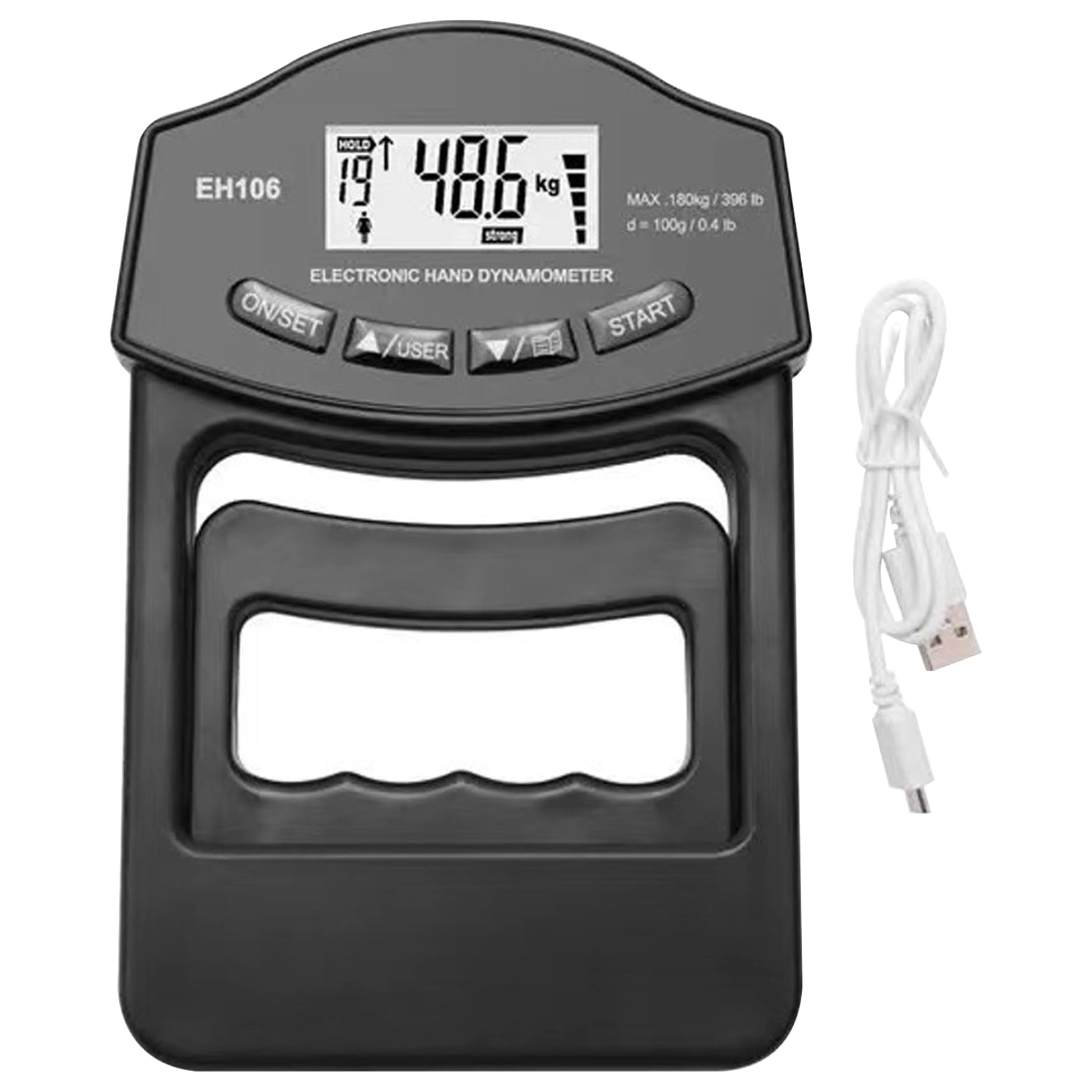Portable Hand Grip Dynamometer Digital Hand Grip Strength Meter Wrist Strengthener Measurement(Grijs