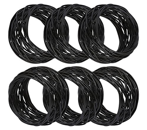 ITOS365 Handmade Round Mesh Black Napkin Rings Holder for Dinning Table Parties Everyday, Set of 6 - Image 3