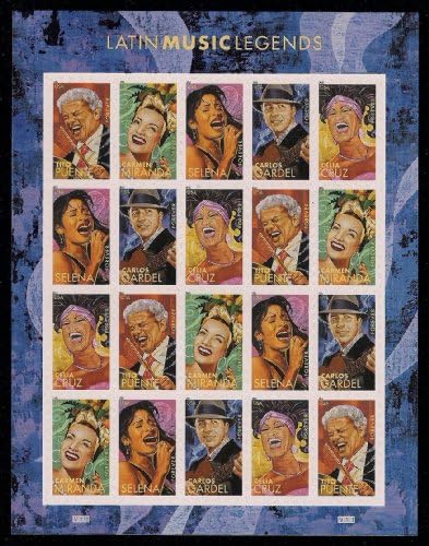 Latin Music Legends - Sheet of 20 Forever Stamps Scott 4497-4501