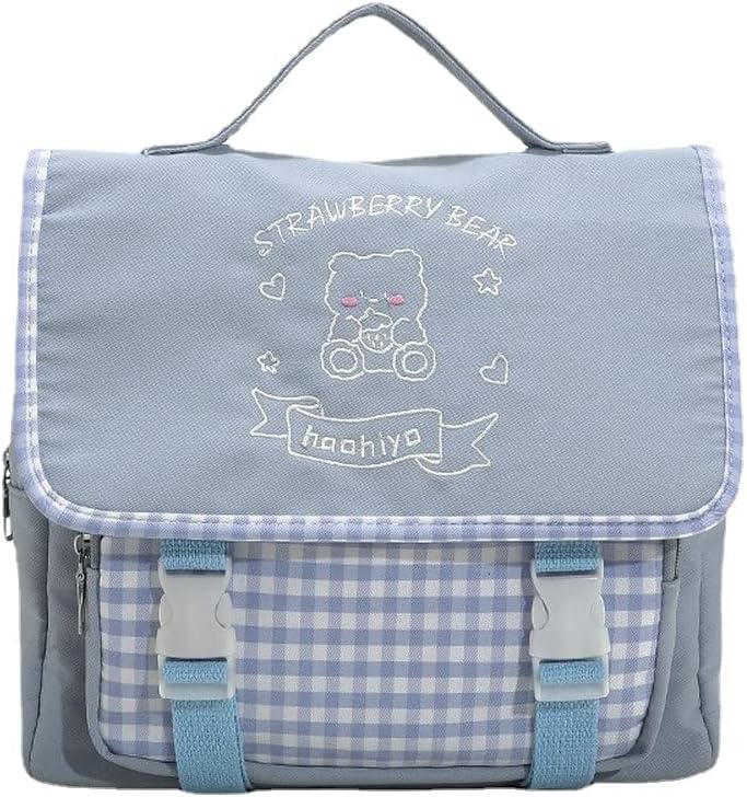 Japanese Kawaii Bunny Ear Backpack with Cute Manga Girl School Backpack Book Bag Satchel Student Teen JK (Small, Black)