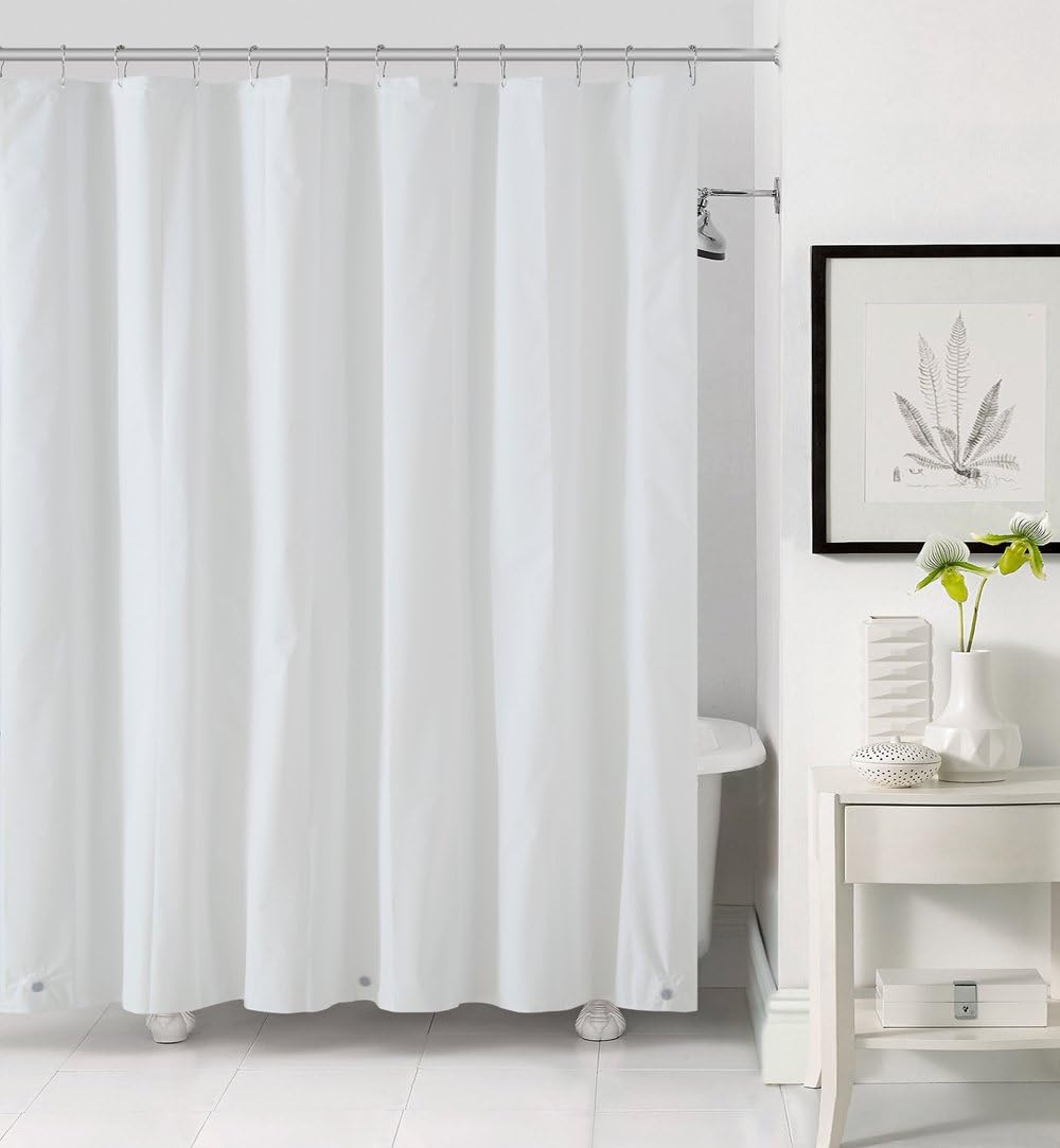 Victoria Classics PV0-LIN-7272-EL-BE Peva Shower Liner 72", 10 Gauge with Magnets And Grommets-Beige