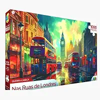 Quebra-Cabeça 1000 Peças Coleção Mundo – Vilarejo Japonês Oficina de Carros e Ruas de Londres | Jogos de Montar para Adultos e Crianças (Vilarejo Japonês)