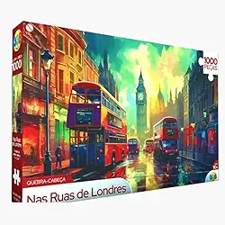 Quebra-Cabeça 1000 Peças Coleção Mundo – Vilarejo Japonês Oficina de Carros e Ruas de Londres | Jogos de Montar para Adultos e Crianças (Vilarejo Japonês)