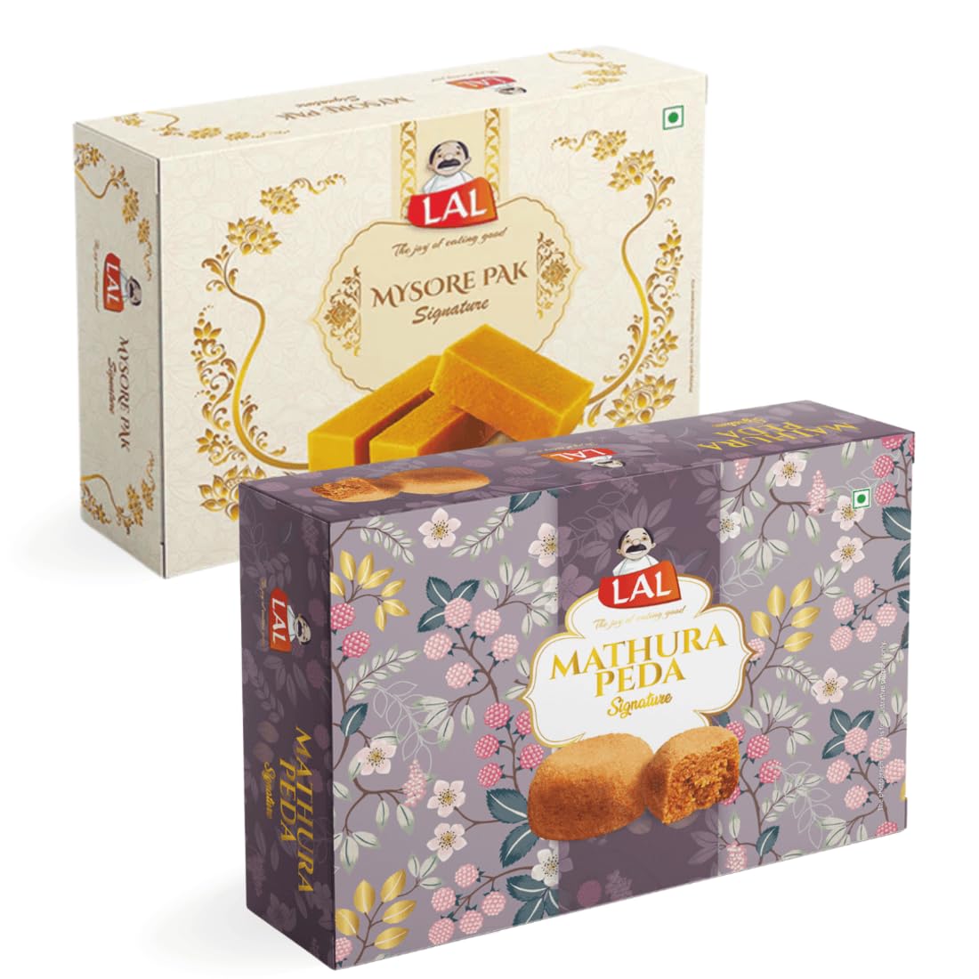 Lal Sweets Combo Pack Of Mysore Pak 400g & Mathura Peda 400g || Cow Ghee || Indian Sweets || Mithai Gifts