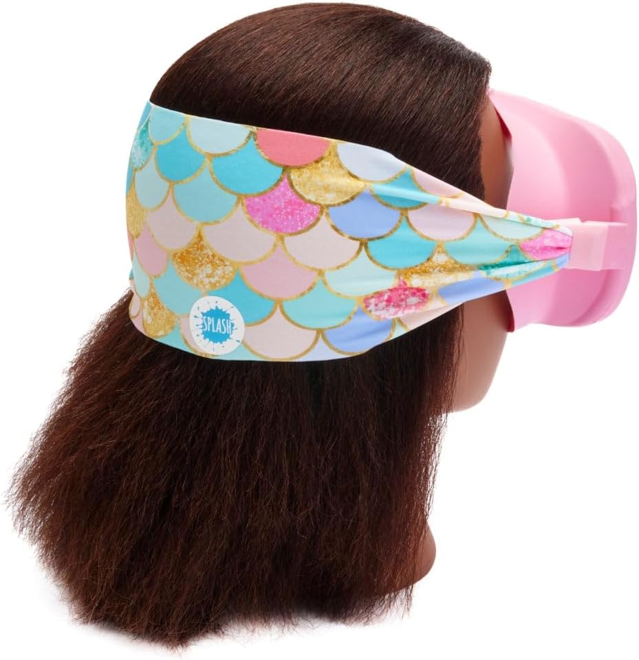 Splash Place Adult Swimming Mask with Fabric Strap | Adult Swim Goggles with Nose Cover, Hypoallergenic, No More Tangled Hair