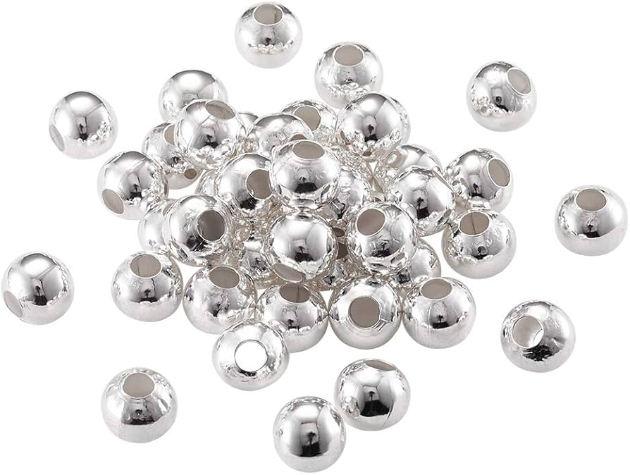 UNICRAFTALE 100 Perline Distanziatori Rotonde In Acciaio Inox – 6mm, Foro 2mm – Per Creazione Gioielli - 2