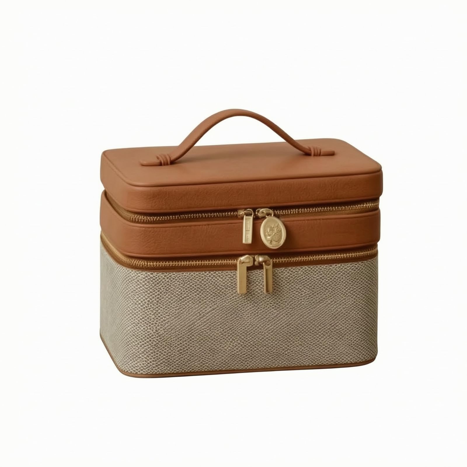 Bolsa Maquillaje Viaje Portátil | Práctica, Neceser Maquillaje, Versátil, para Tocador, Gris Marrón