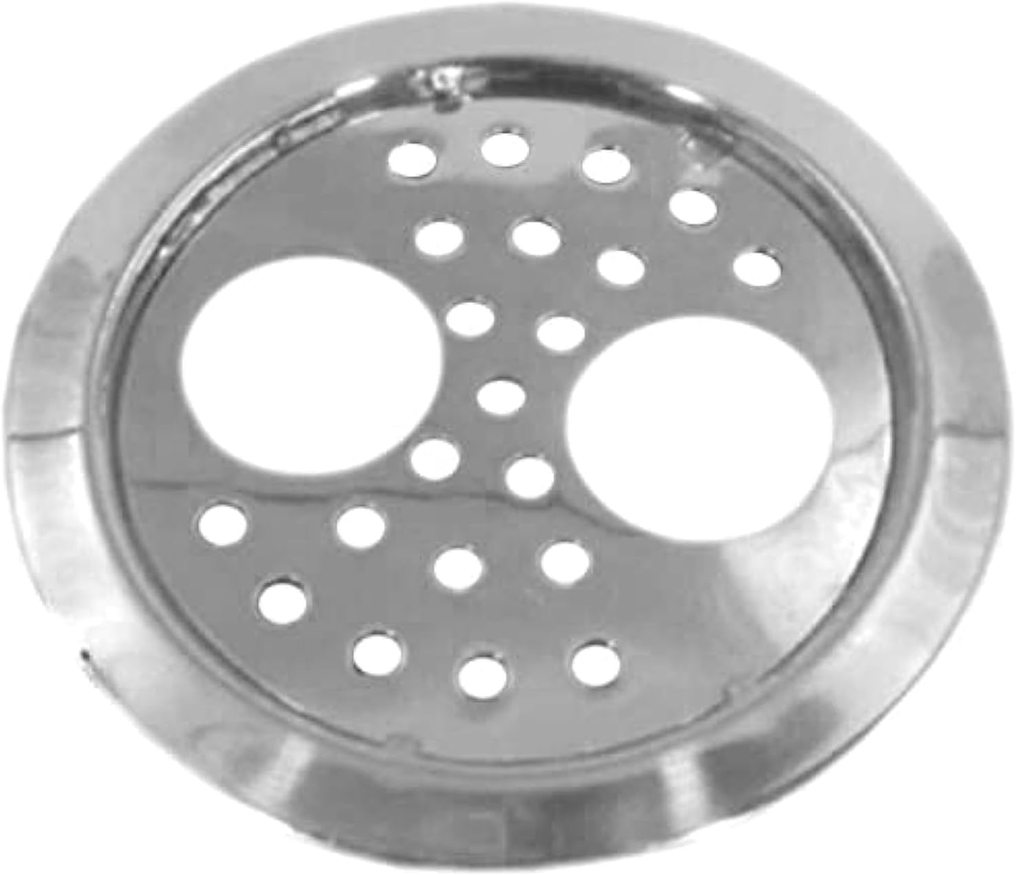 KYOTO Grating Double Hole Lilly Round Lock Stainless Steel Plain With Hole Drain Cover 5"X5", ?13 Centimeters