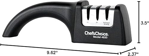Miniatura 8 de Chef'sChoice Afiladores de cuchillos manuales profesionales AngleSelect para cuchillos de borde recto y dentado de 15 y 20 grados con abrasivos de