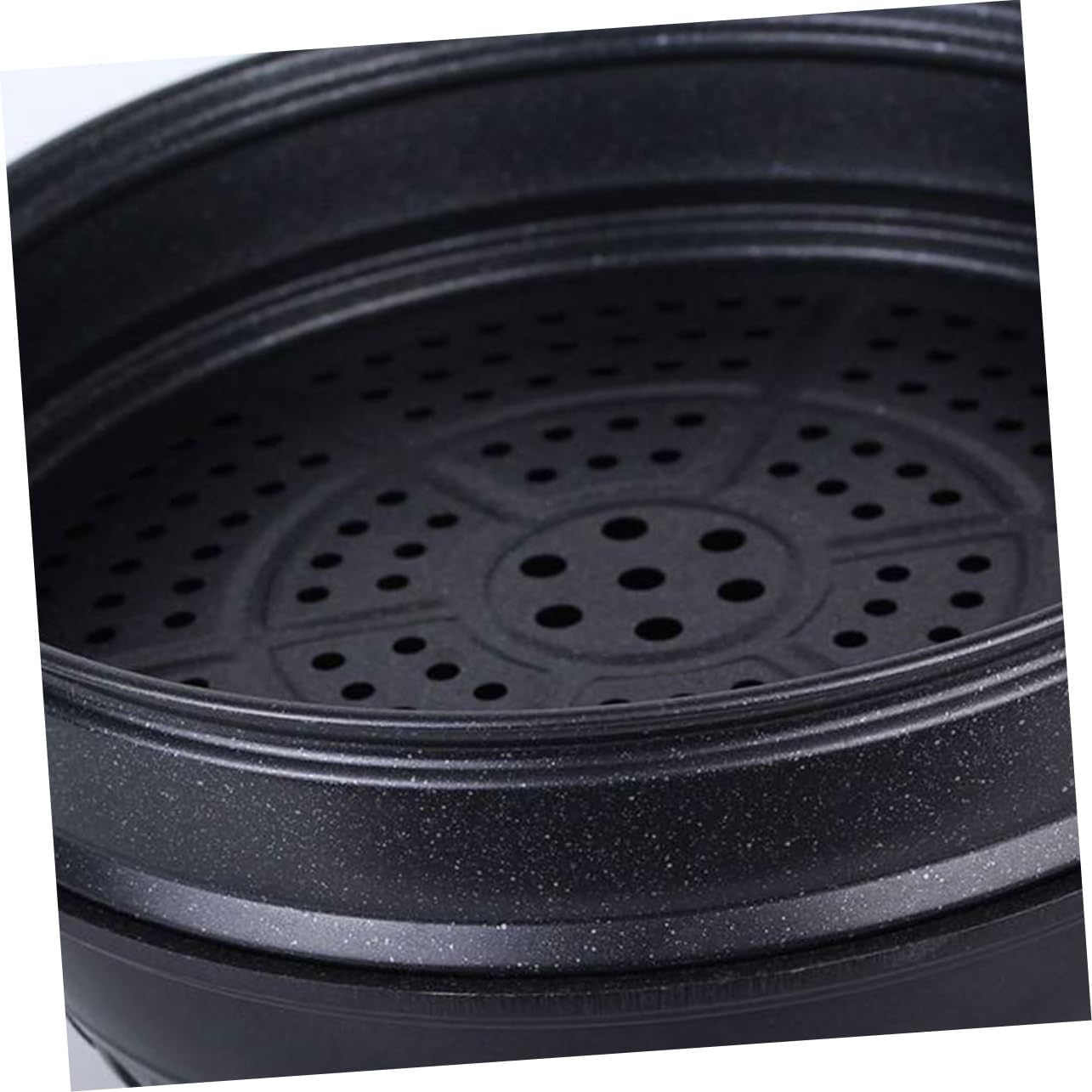 1PC Stainless Steel Steamer Basket for Kitchen Practical Food Steamer for Dumplings and Buns Versatile Cookware Black