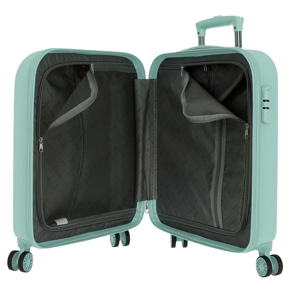 Movom Riga Maleta de Cabina Verde 40x55x20 cms Rígida ABS Cierre combinación 37L 2,8Kgs 4 Ruedas Dobles Equipaje de Mano