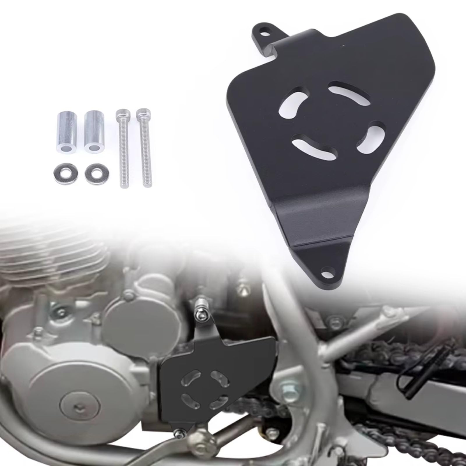 Cubierta protectora piñón delantero motocicleta para CRF230F 2003-2019 Cubierta de piñón Delantero | Protege eficazmente la cadena de arena, piedras, agua de lluvia y escombros.
