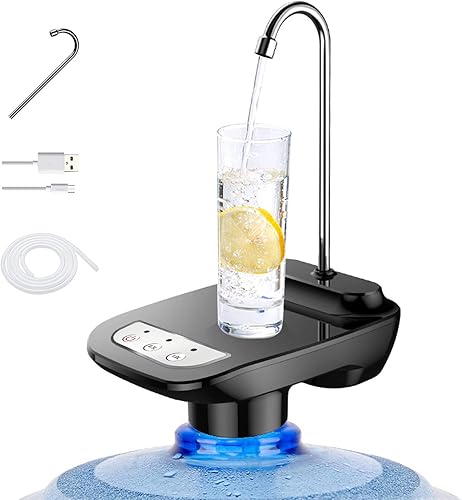 Bomba dispensadora de agua de 5 galones, bomba dispensadora de agua potable, botellas de agua de 3.8-18.9L, recargable por USB, eléctrico,