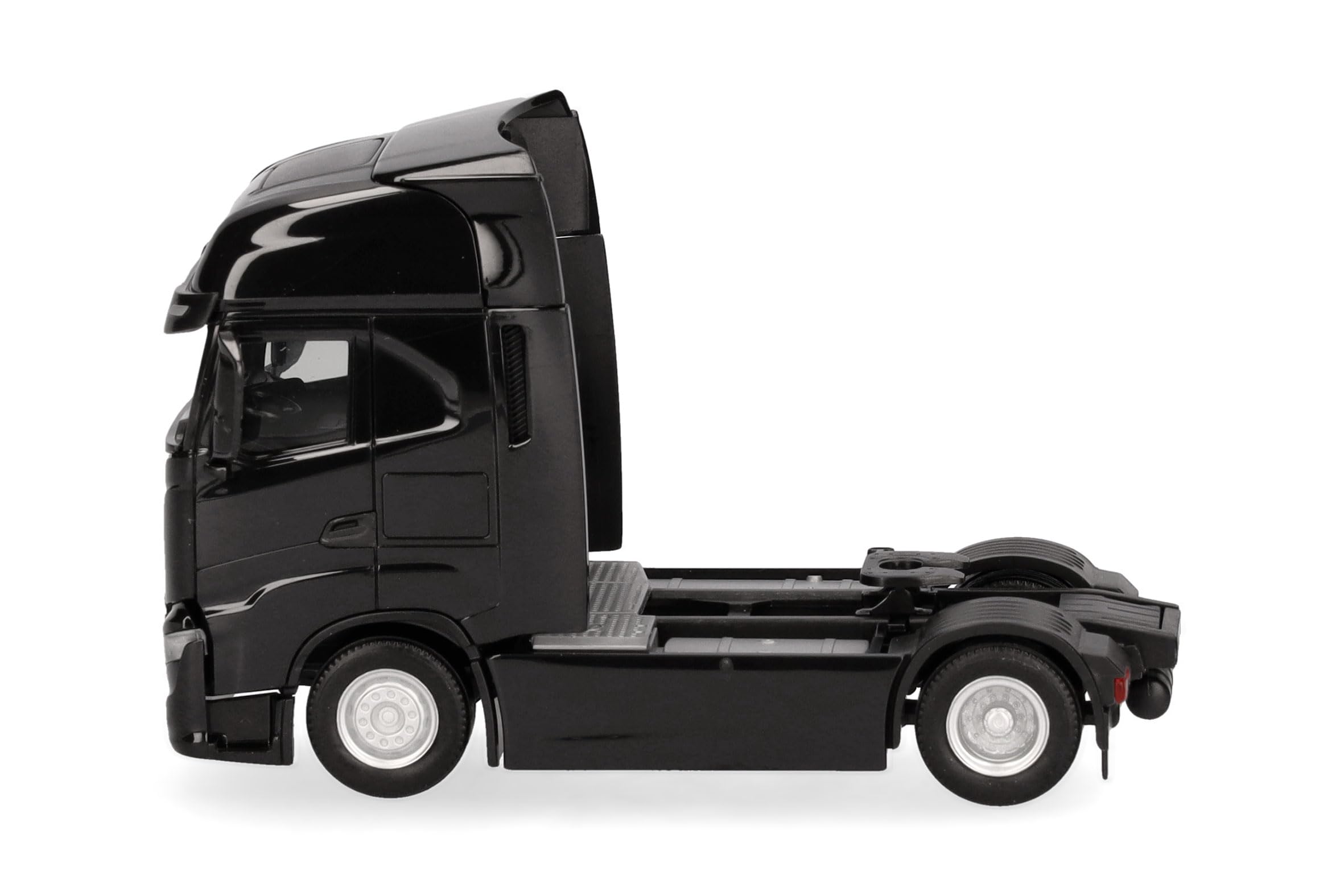 Herpa Model ciężarówki Iveco S-Way facelift (MY24) ciągnik 2-osiowy, czarny, miniatura w skali 1:87, kolekcjonerski, Made in Germany, plastik